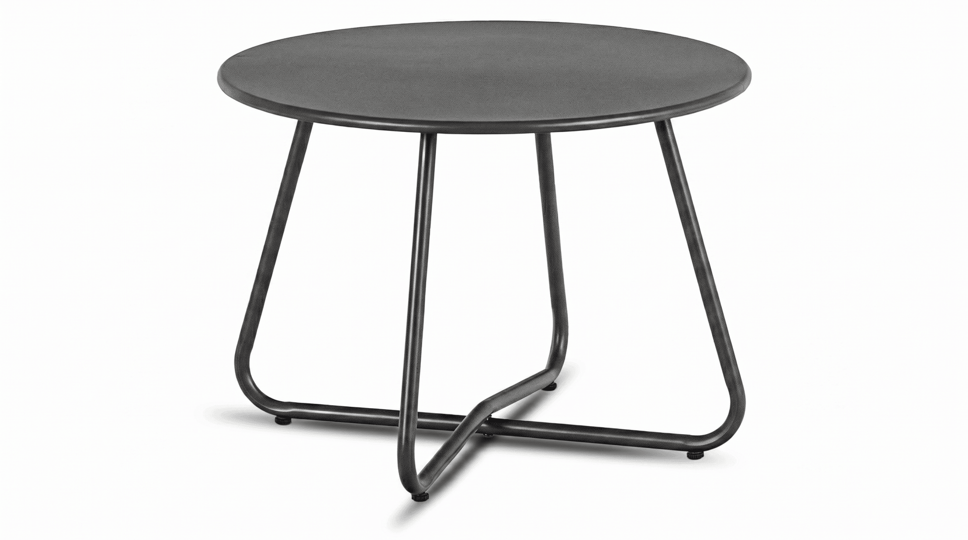 Salon de jardin MEGARA avec table ronde design - TRUST INDUSTRIE - Gris - 