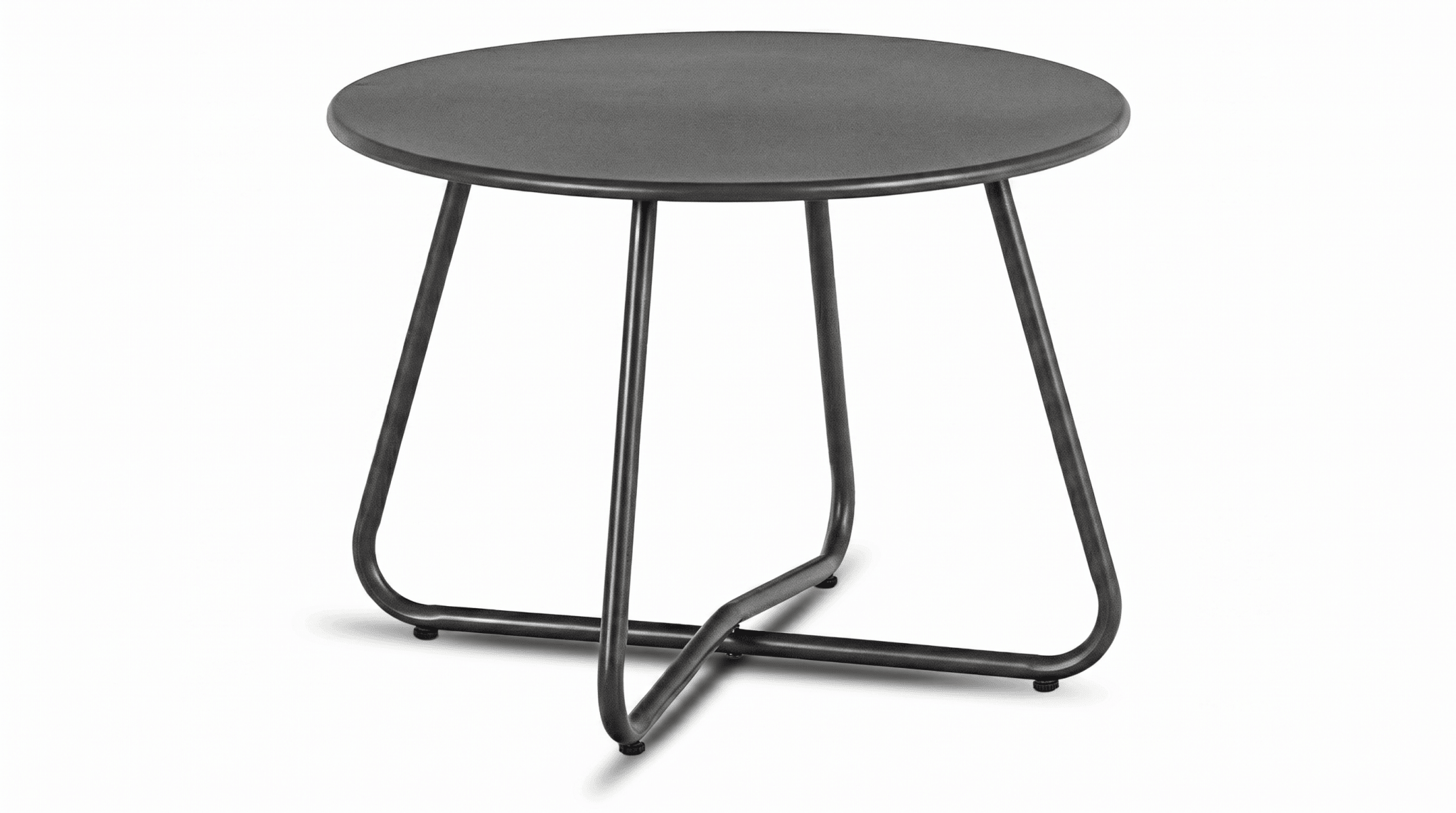 Salon de jardin MEGARA avec table ronde design - TRUST INDUSTRIE - Gris - 