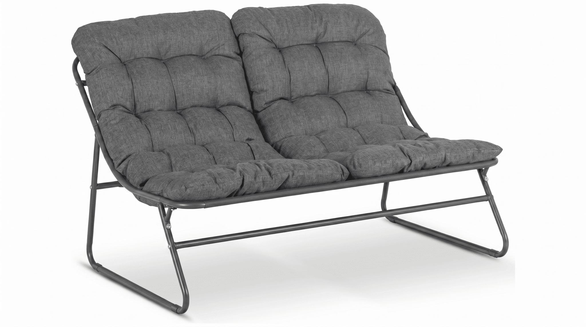 Salon de jardin MEGARA avec table ronde design - TRUST INDUSTRIE - Gris - 