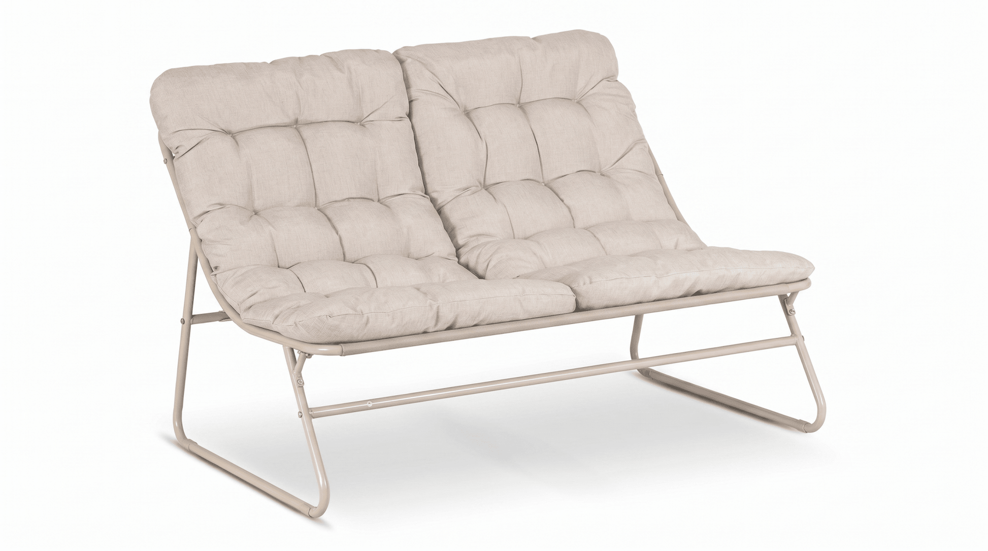 Salon de jardin MEGARA avec table ronde design - TRUST INDUSTRIE - Beige - 