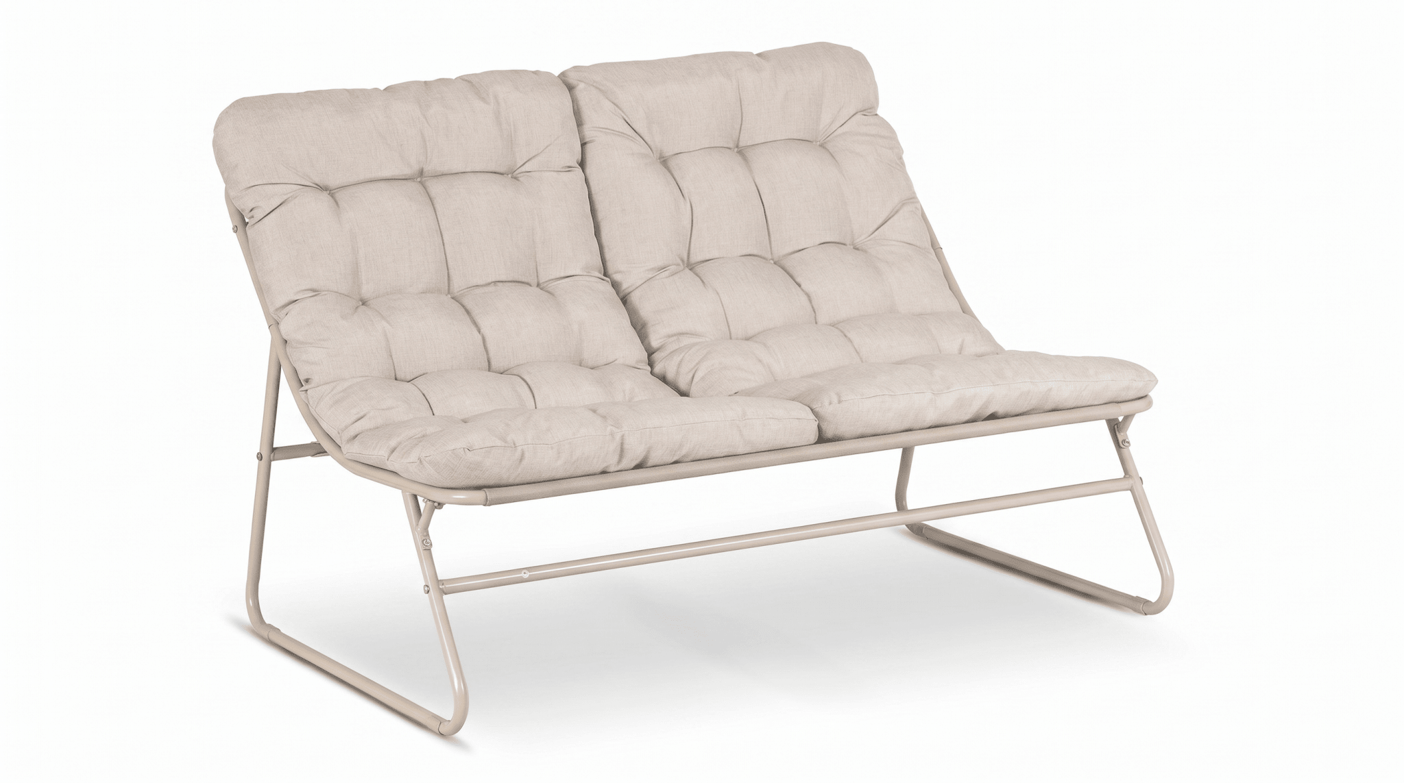 Salon de jardin MEGARA avec table ronde design - TRUST INDUSTRIE - Beige - 