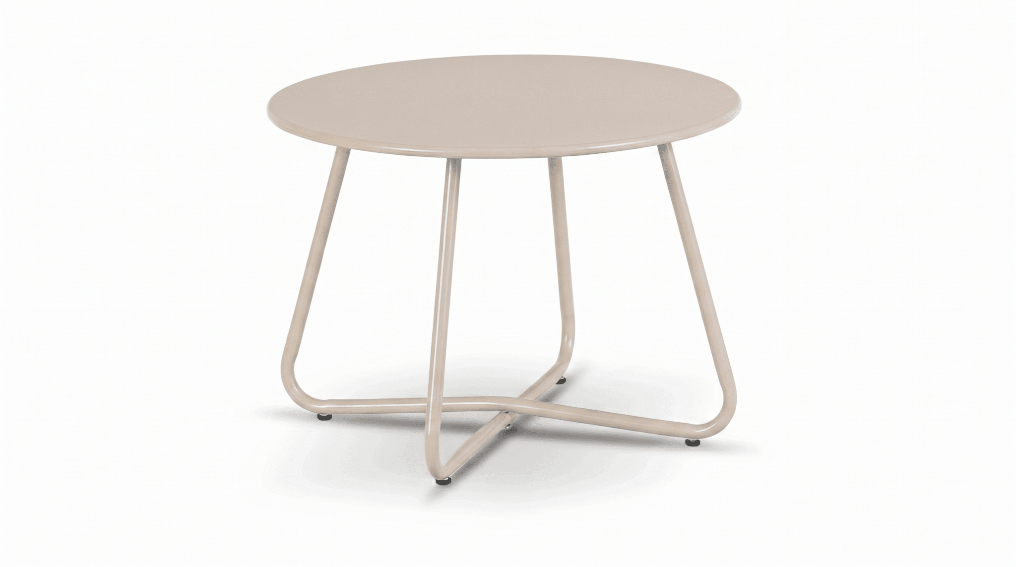 Salon de jardin MEGARA avec table ronde design - TRUST INDUSTRIE - Beige - 