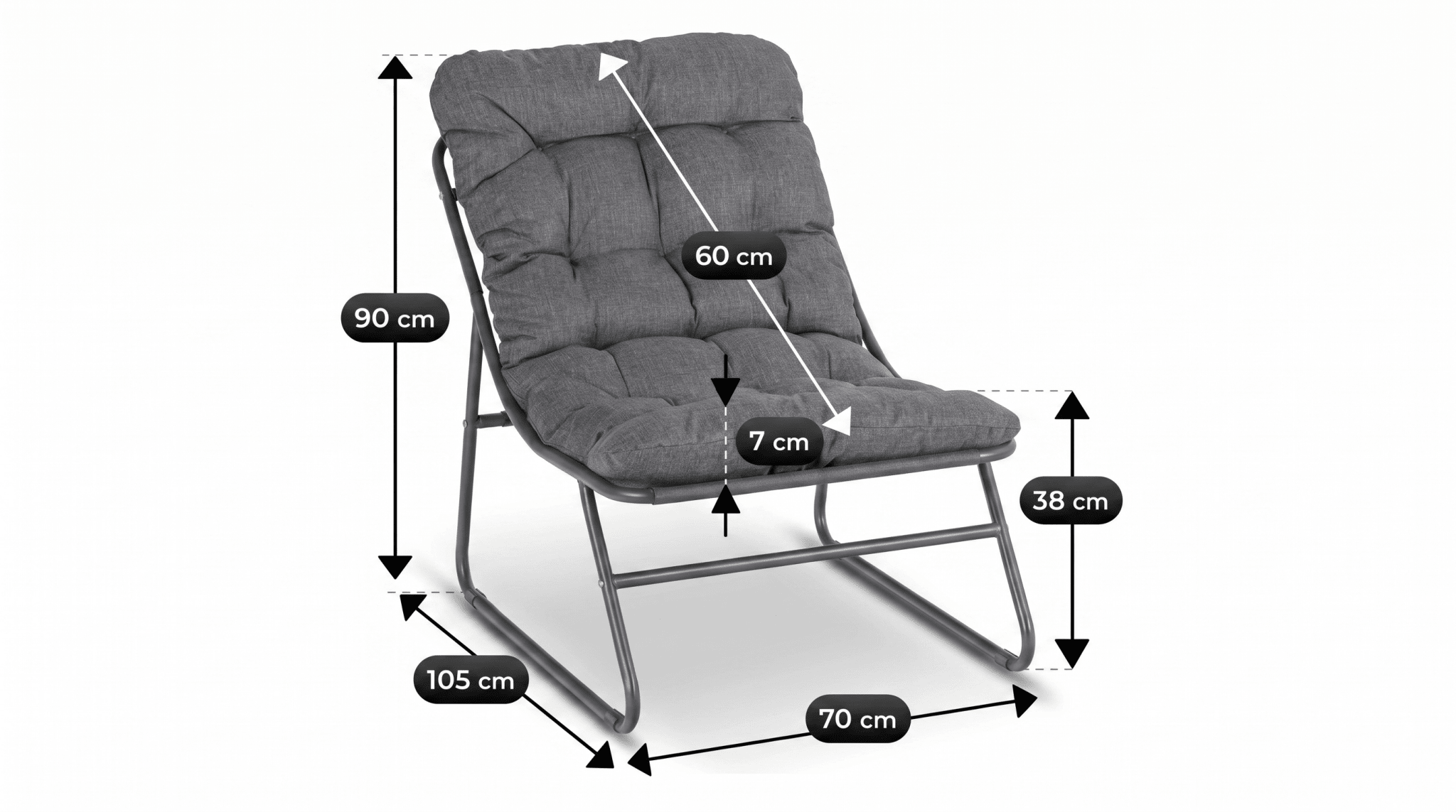 Salon de jardin NIKEA avec table ronde design - TRUST INDUSTRIE - Gris - 