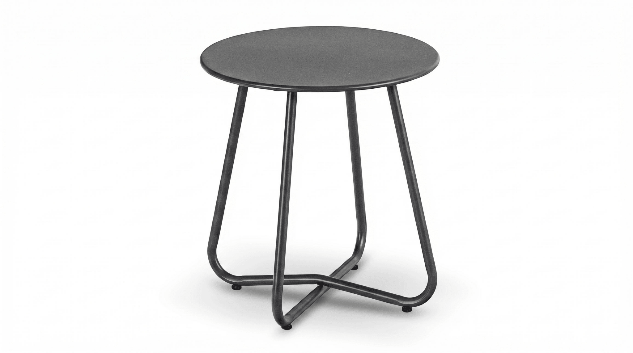 Salon de jardin NIKEA avec table ronde design - TRUST INDUSTRIE - Gris - 