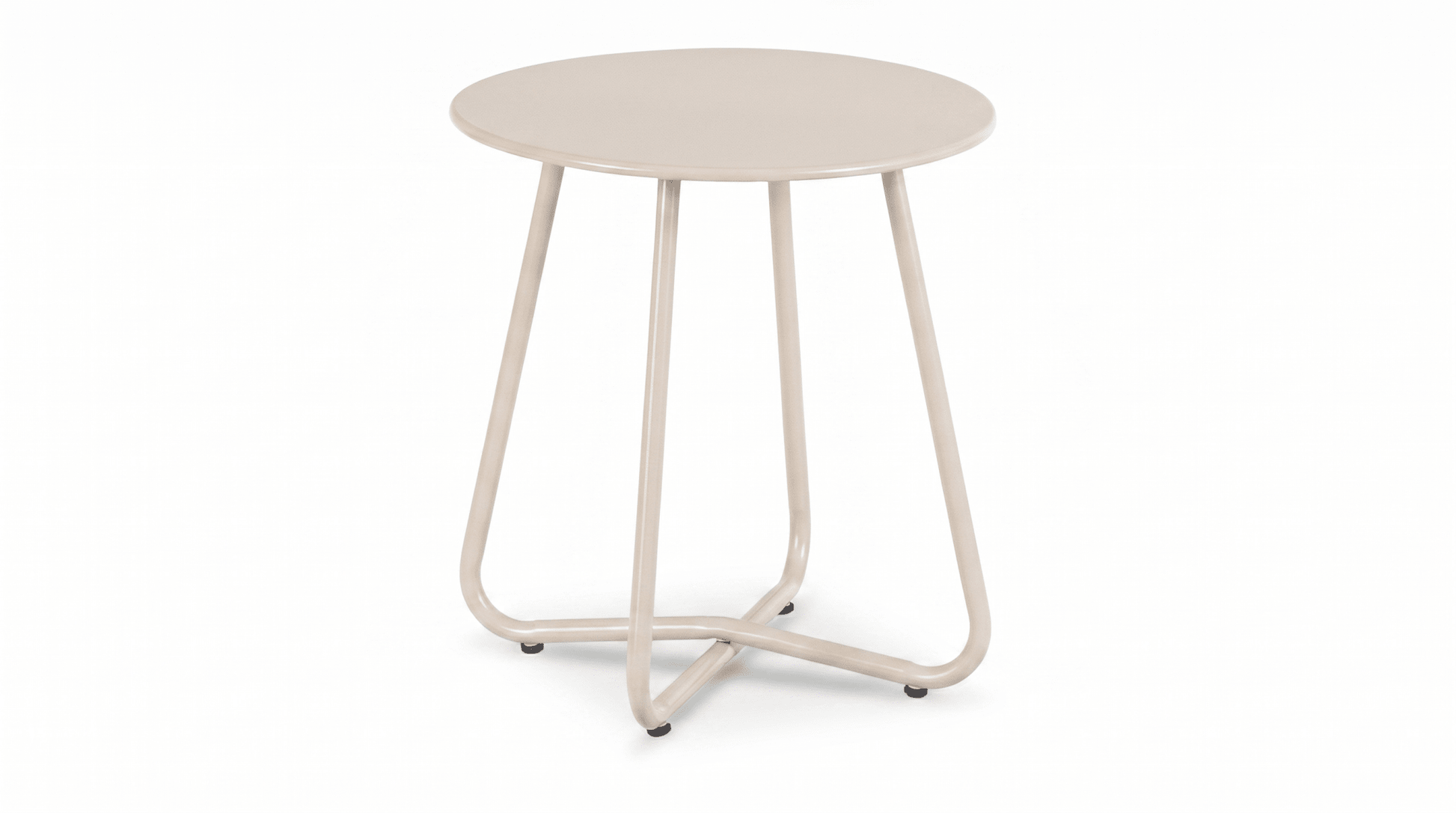 Salon de jardin NIKEA avec table ronde design - TRUST INDUSTRIE - Beige - 