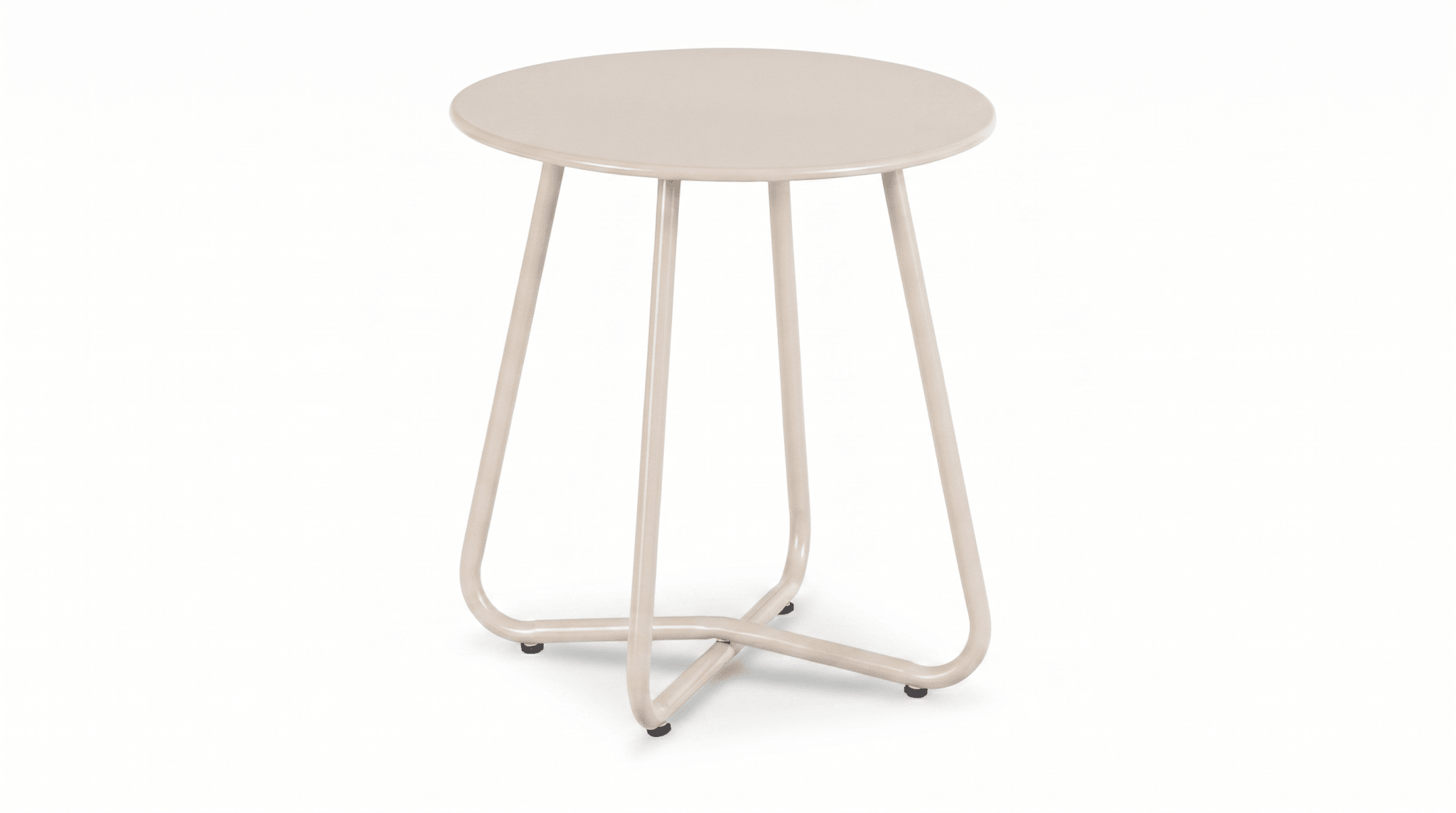 Salon de jardin NIKEA avec table ronde design - TRUST INDUSTRIE - Beige - 