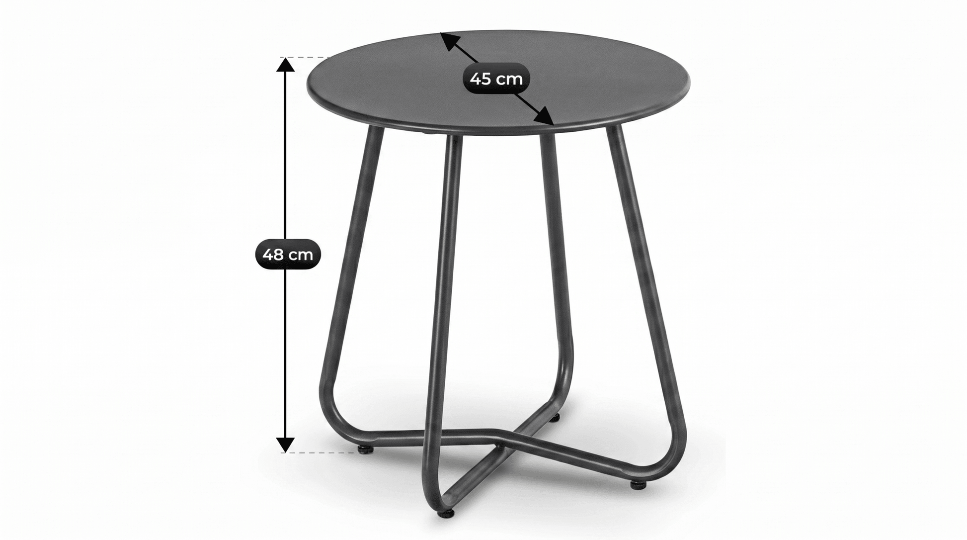 Salon de jardin NIKEA avec table ronde design - TRUST INDUSTRIE - Gris - 
