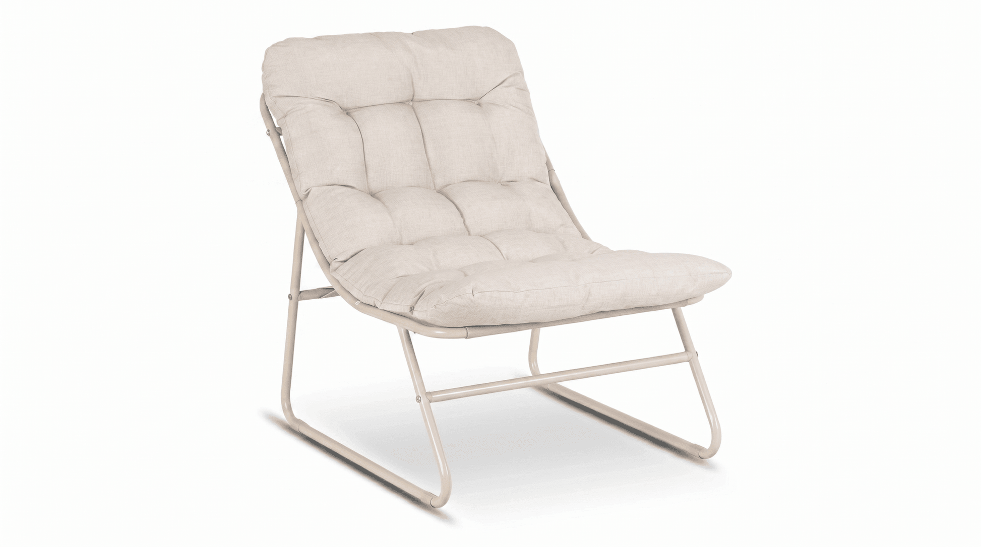 Salon de jardin NIKEA avec table ronde design - TRUST INDUSTRIE - Beige - 