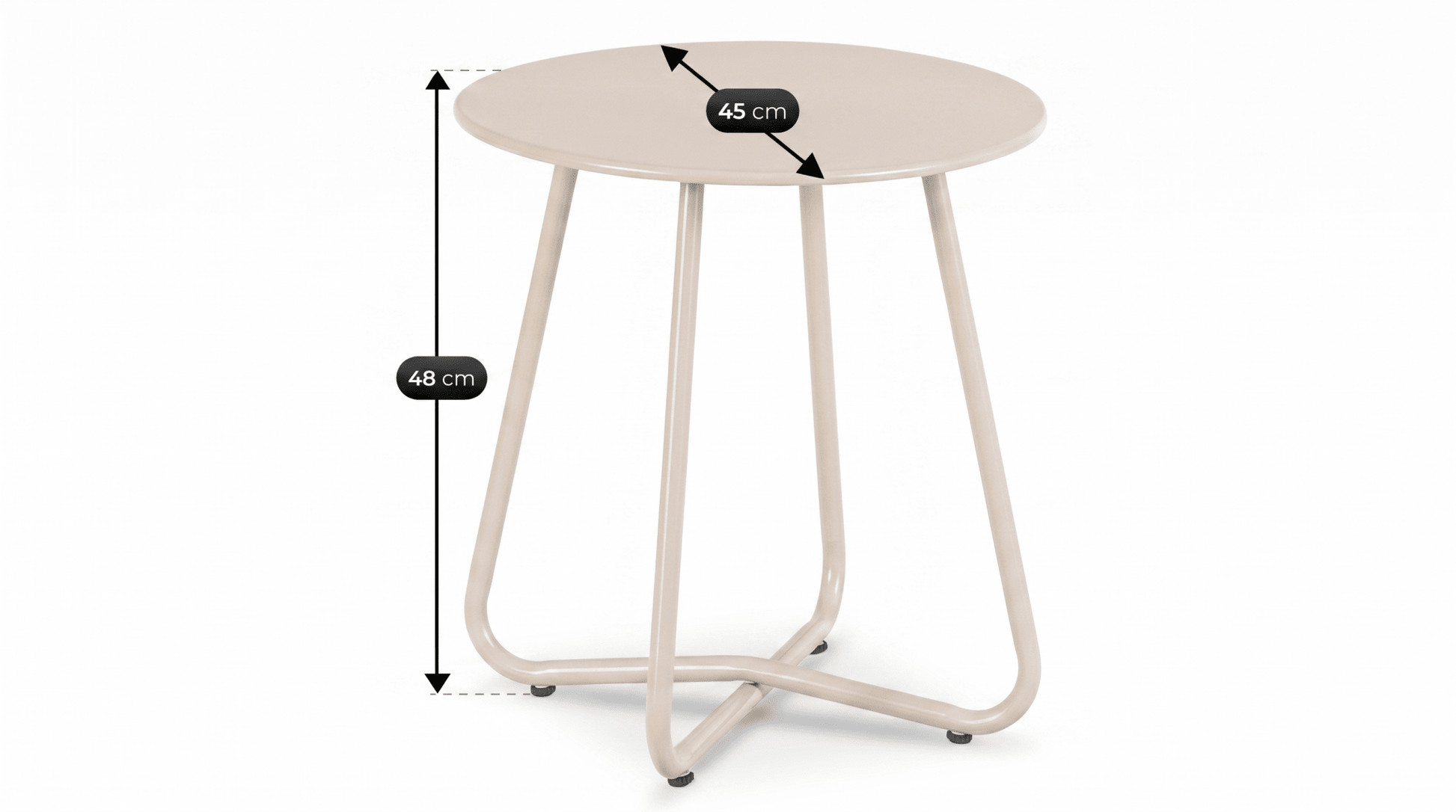 Salon de jardin NIKEA avec table ronde design - TRUST INDUSTRIE - Beige - 