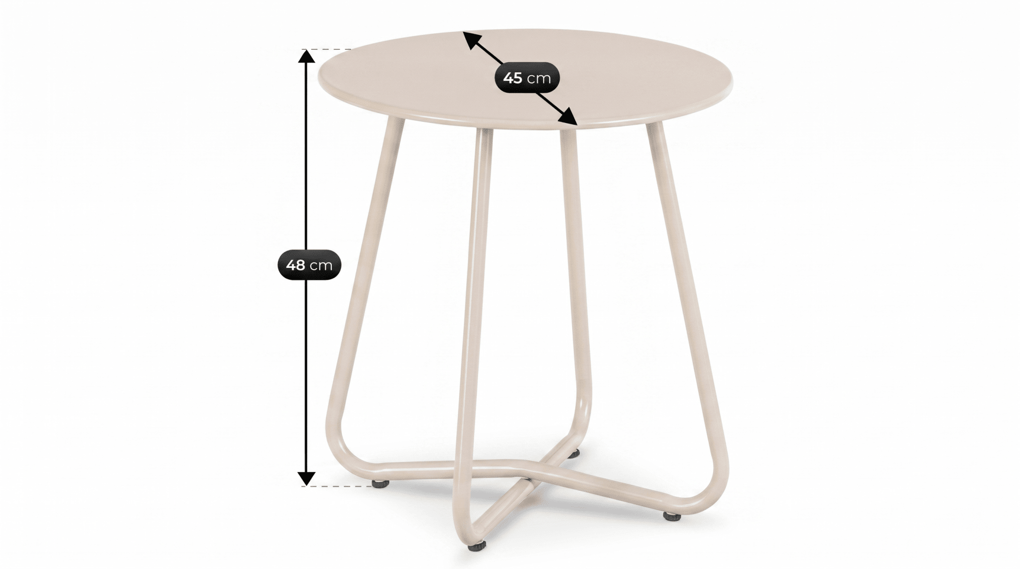 Salon de jardin NIKEA avec table ronde design - TRUST INDUSTRIE - Beige - 