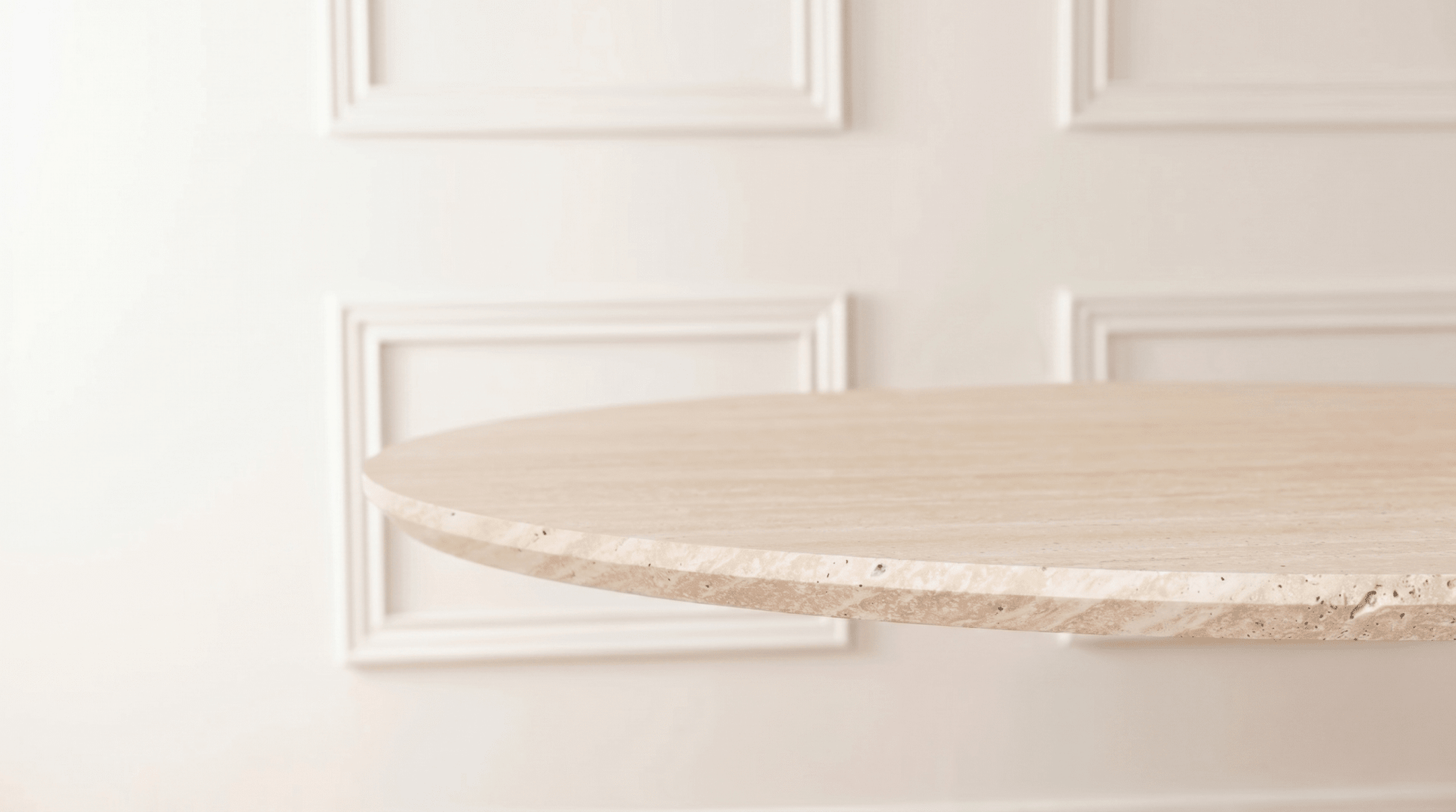 Table à manger GIANNI 180x90 cm - TRUST INDUSTRIE - Effet travertin - 