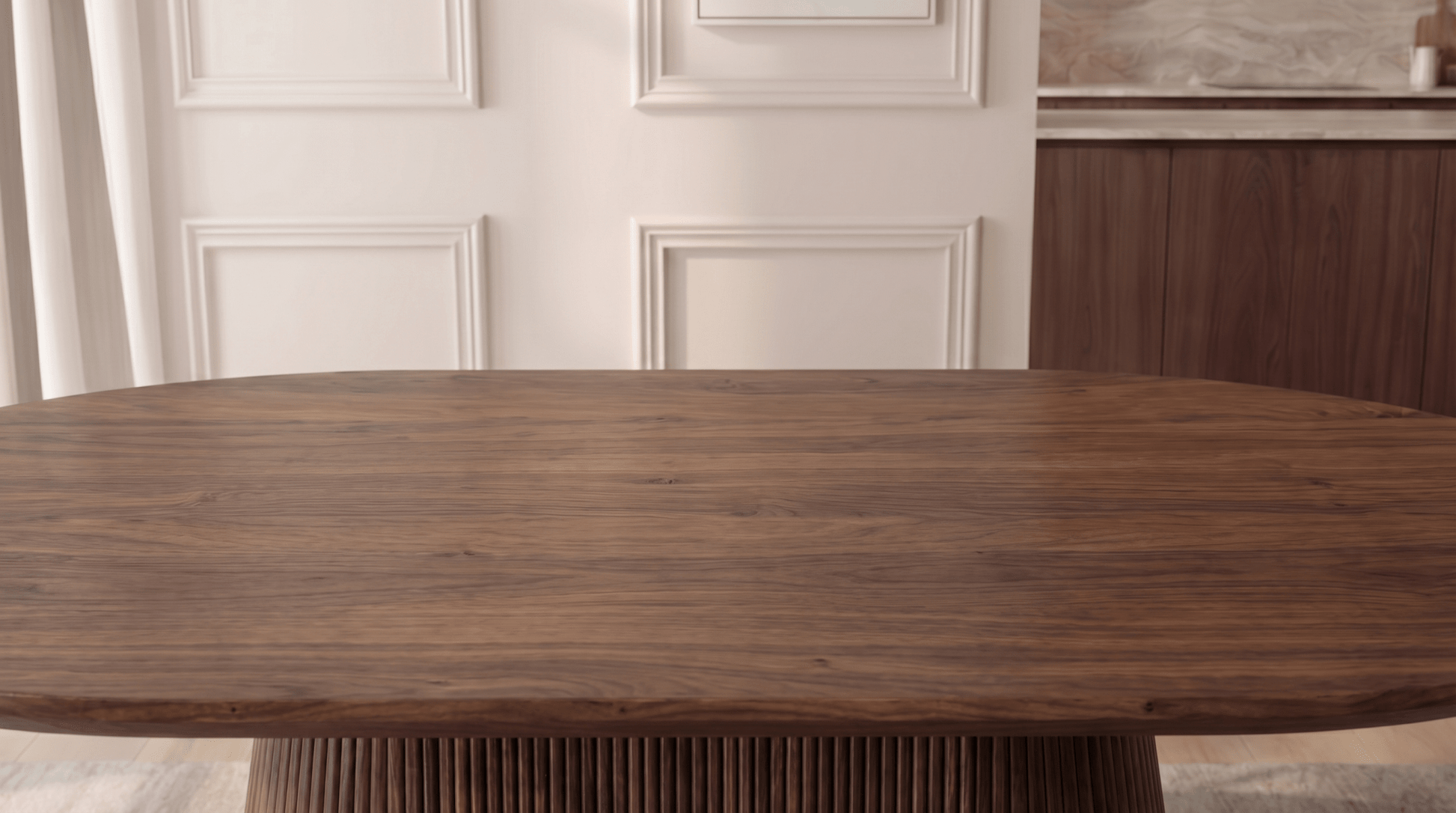 Table à manger GIANNI 180x90 cm - TRUST INDUSTRIE - Effet noyer - 
