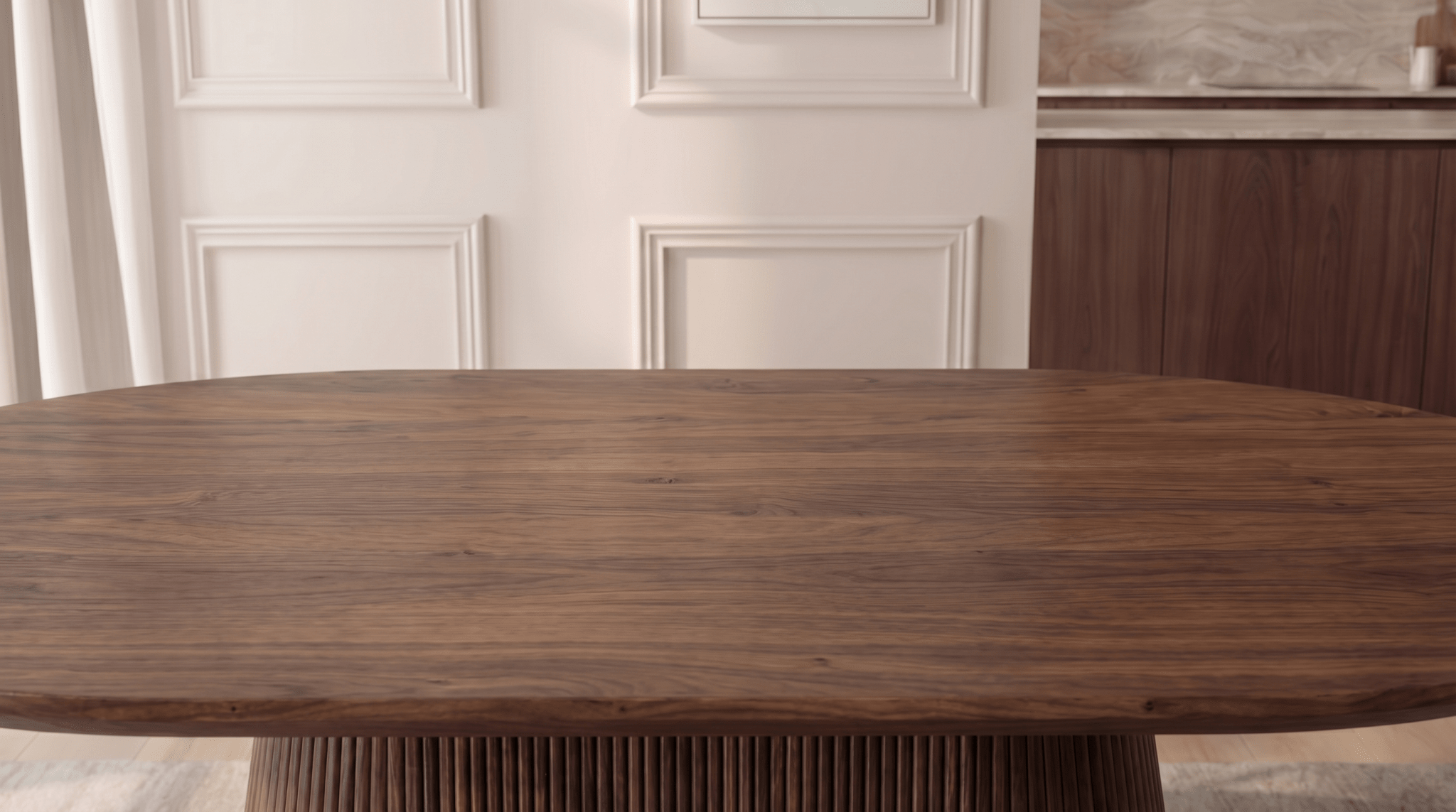 Table à manger GIANNI 180x90 cm - TRUST INDUSTRIE - Effet noyer - 