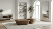 Table basse 107 cm MILA avec plateau bois design - TRUST INDUSTRIE - ensemble - marron