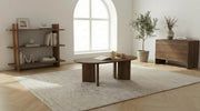 Table basse 120 cm AMBRE avec plateau ovale design bois effet noyer - TRUST INDUSTRIE - 