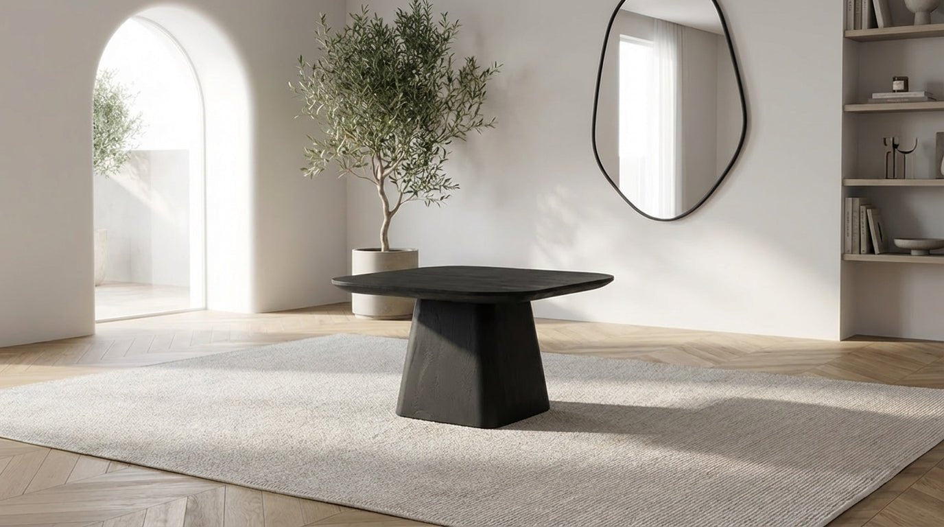 Table basse 60 cm ARON S avec plateau bois carré design - TRUST INDUSTRIE - Bois de manguier noir - Bois de manguier - 