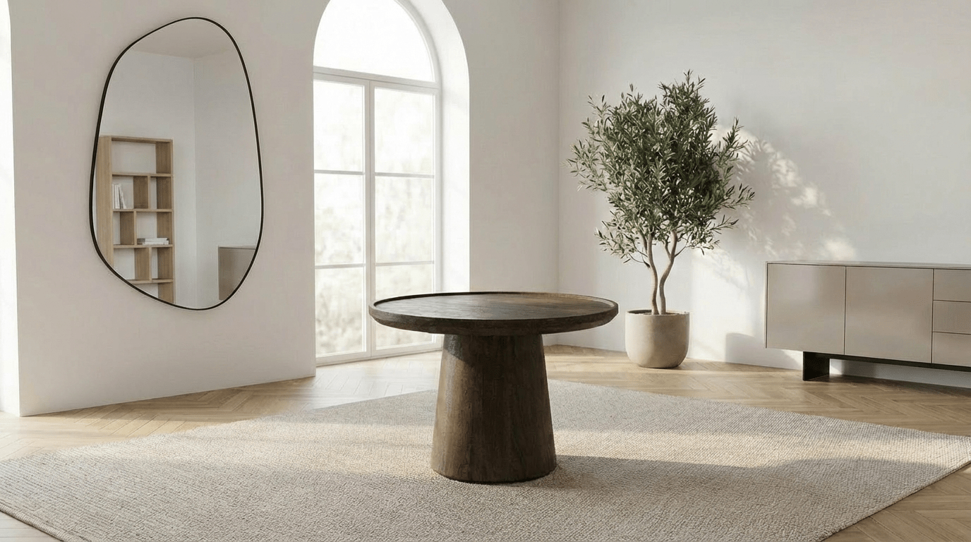 Table basse 66 cm ARON S avec plateau bois rond design - TRUST INDUSTRIE - Bois de manguier marron - Bois de manguier - 