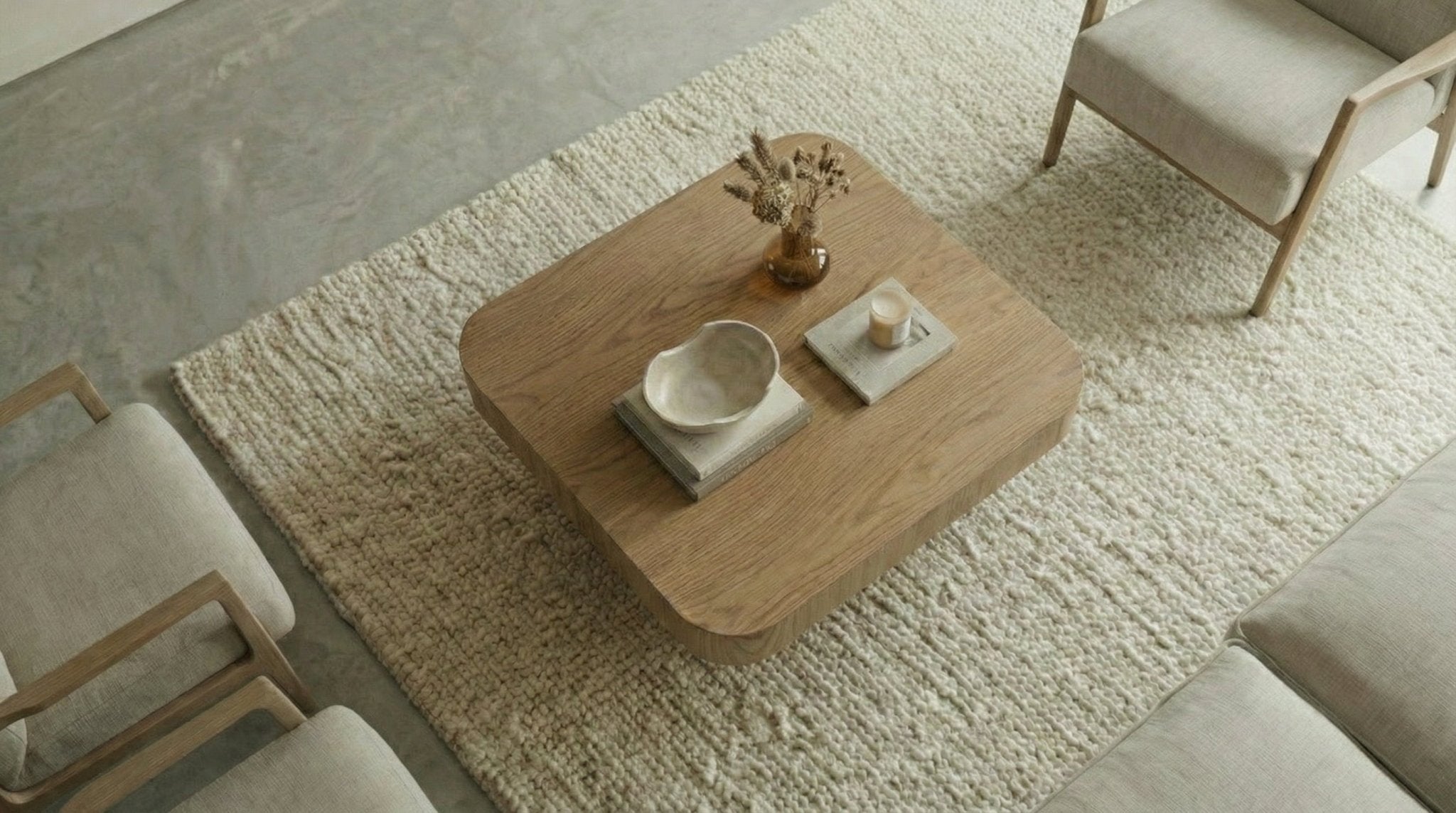 Table basse 80 cm HARMONIE avec plateau bois carré design - TRUST INDUSTRIE - Chêne foncé - 