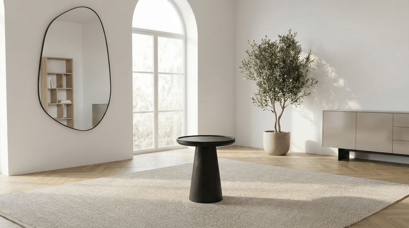 Table basse ARON XS avec plateau bois rond design - TRUST INDUSTRIE - Bois de manguier noir - Bois de manguier - 