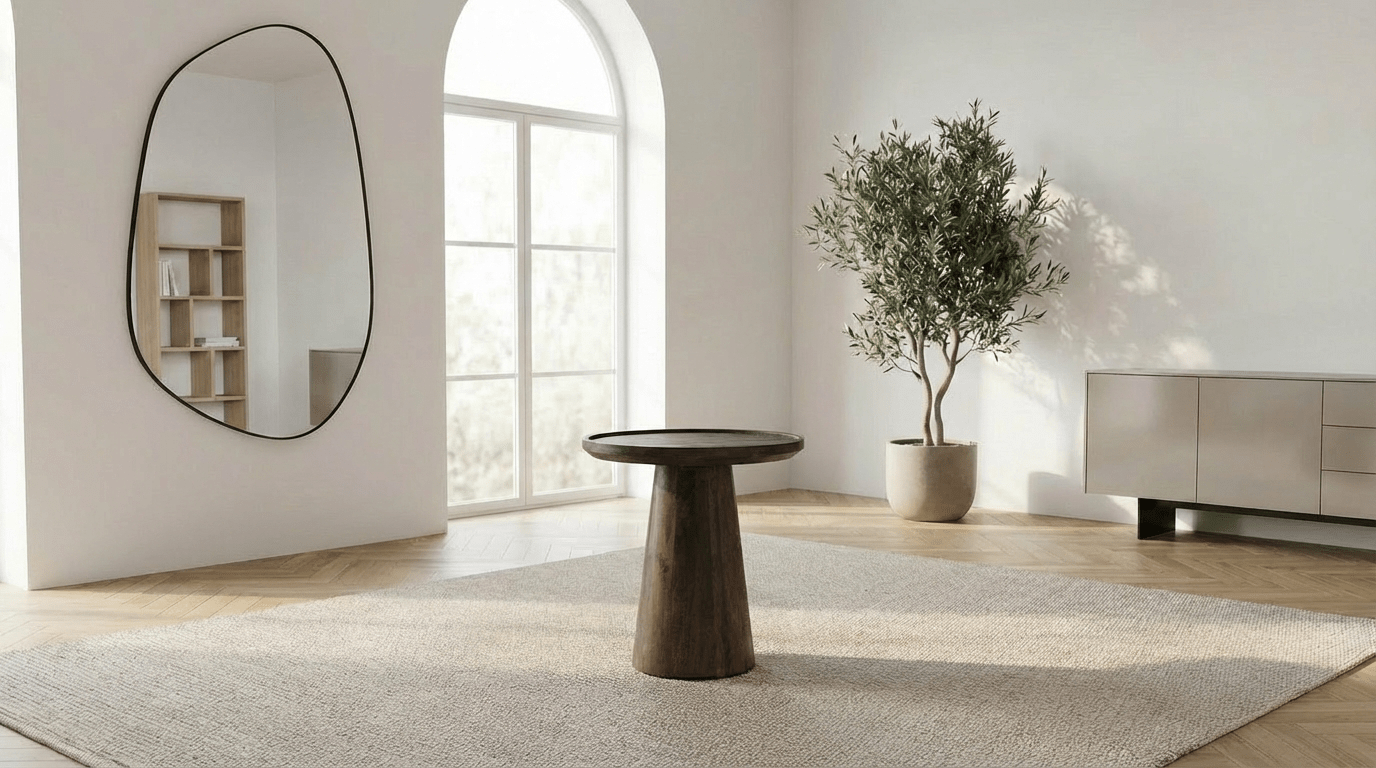 Table basse ARON XS avec plateau bois rond design - TRUST INDUSTRIE - Bois de manguier marron - Bois de manguier - 