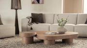 Table basse BOBBIE avec plateau en bois design - TRUST INDUSTRIE - Bois noyer clair - 