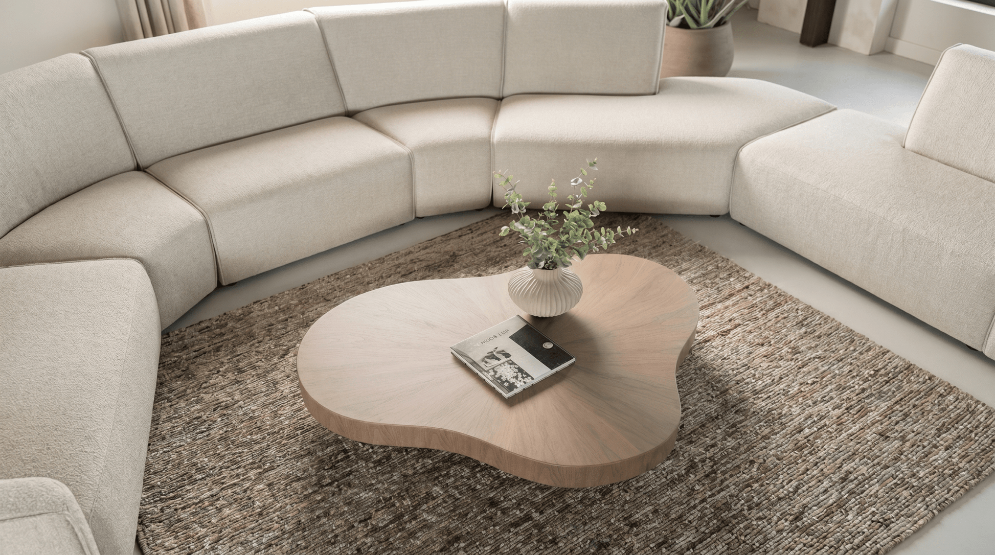 Table basse BOBBIE avec plateau en bois design - TRUST INDUSTRIE - Bois noyer clair - 