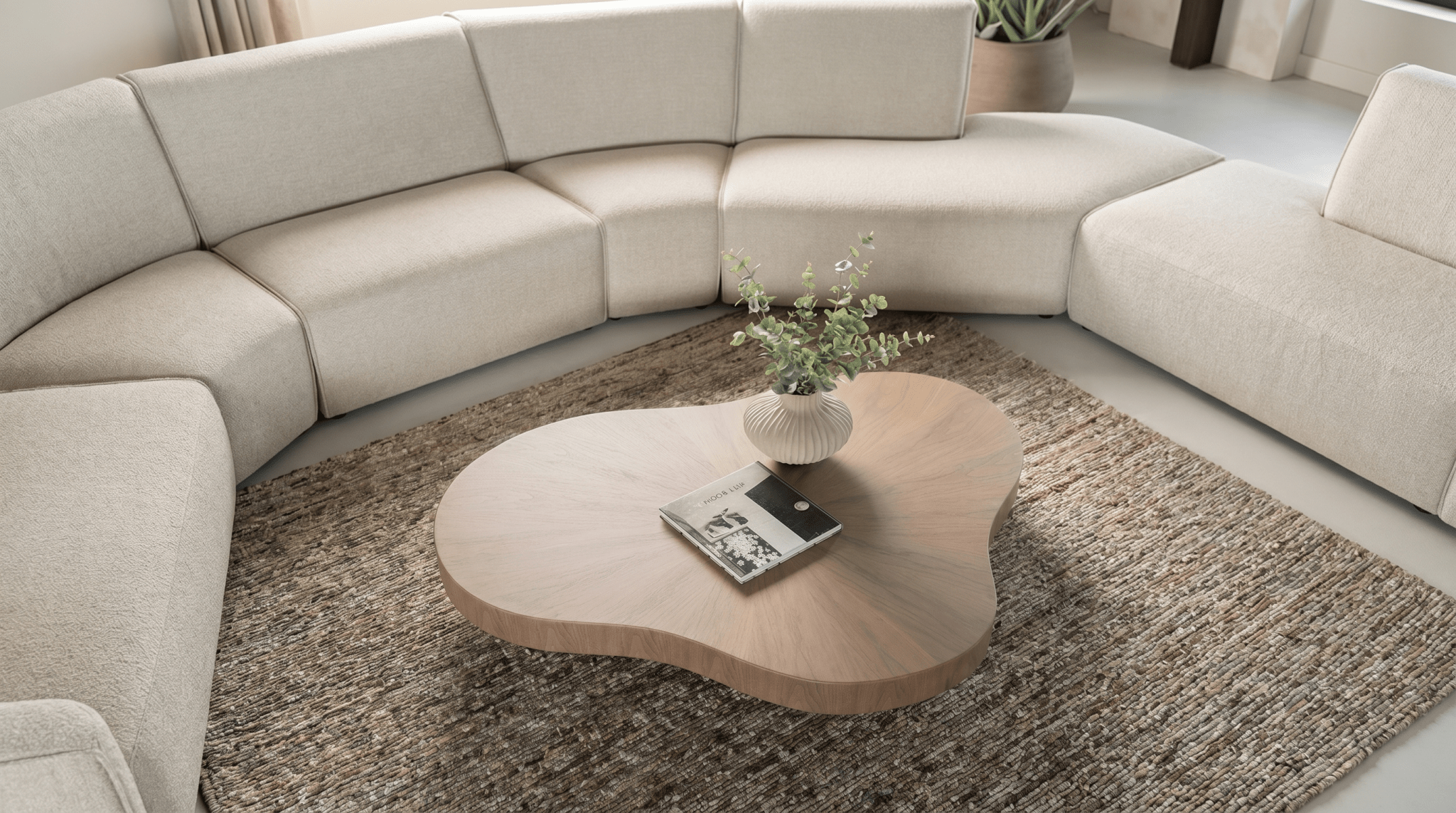 Table basse BOBBIE avec plateau en bois design - TRUST INDUSTRIE - Bois noyer clair - 