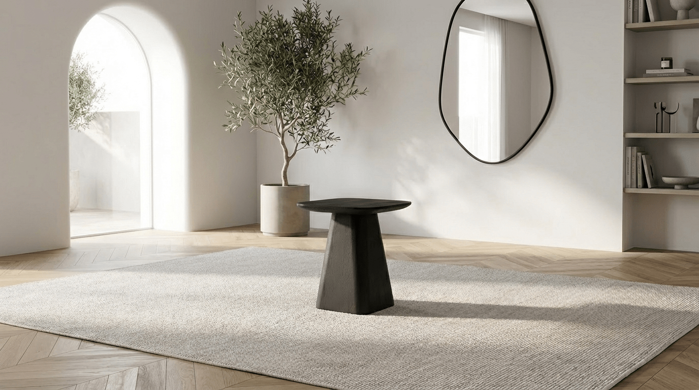 Table basse d’appoint ARON XS avec plateau bois carré design - TRUST INDUSTRIE - Bois de manguier noir -  