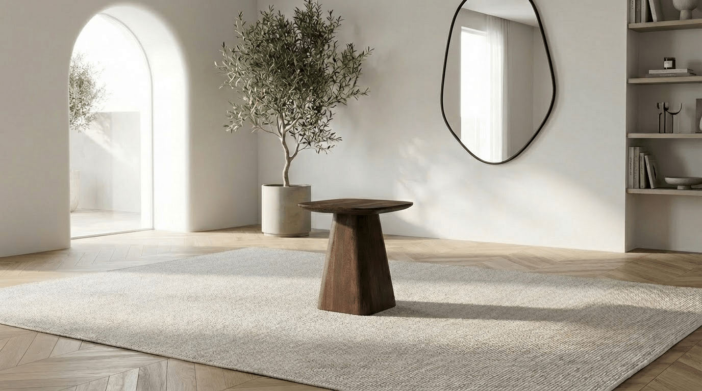 Table basse d’appoint ARON XS avec plateau bois carré design - TRUST INDUSTRIE - Bois de manguier marron 