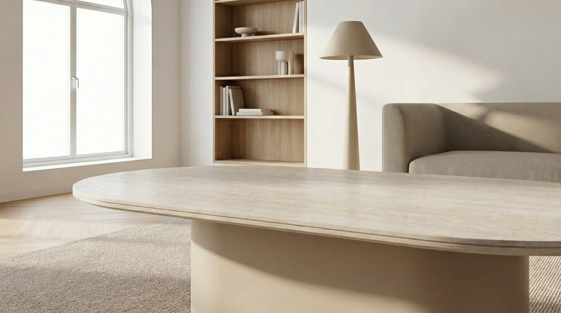 Table basse IZABEL ovale en céramique style contemporain - TRUST INDUSTRIE - 