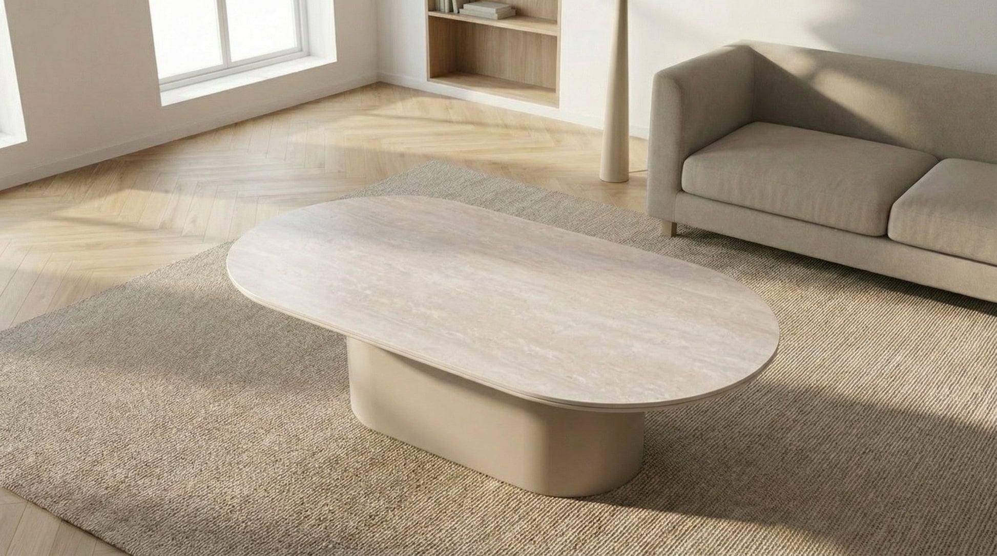 Table basse IZABEL ovale en céramique style contemporain - TRUST INDUSTRIE - 