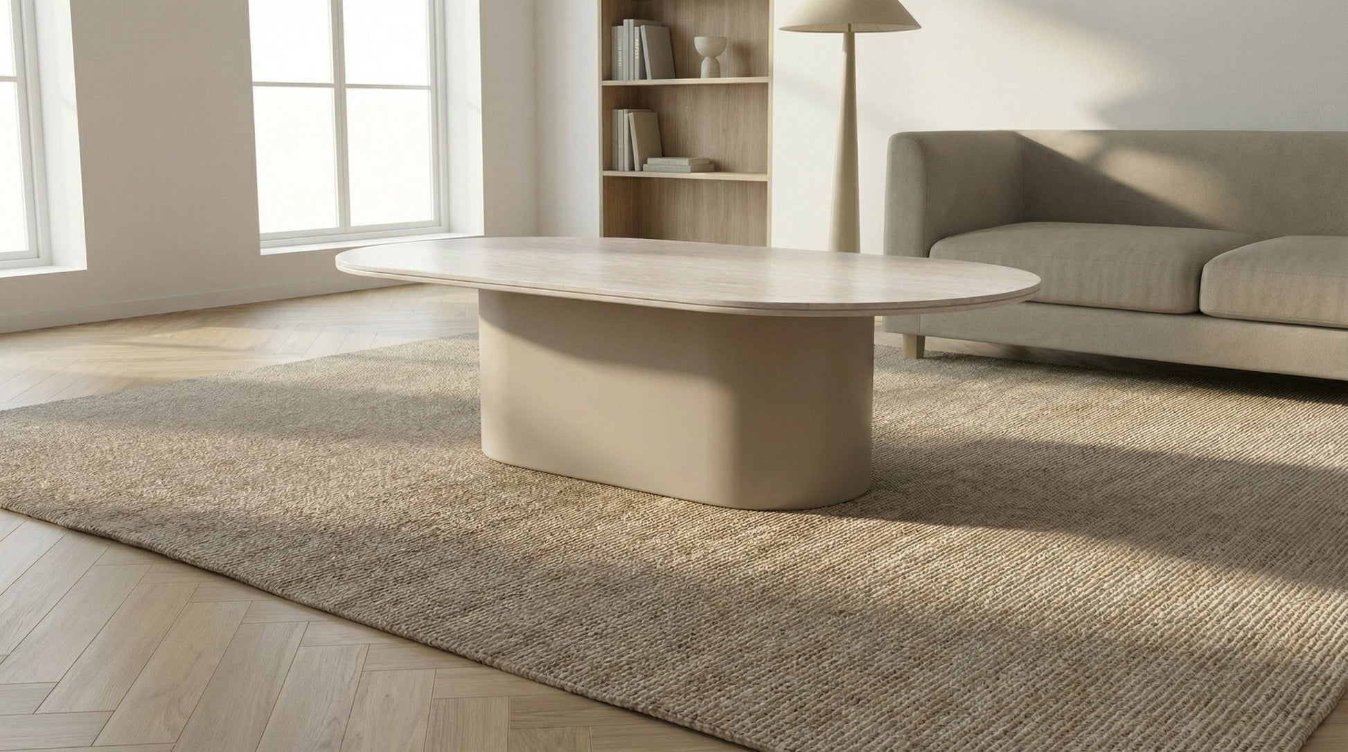 Table basse IZABEL ovale en céramique style contemporain - TRUST INDUSTRIE - 