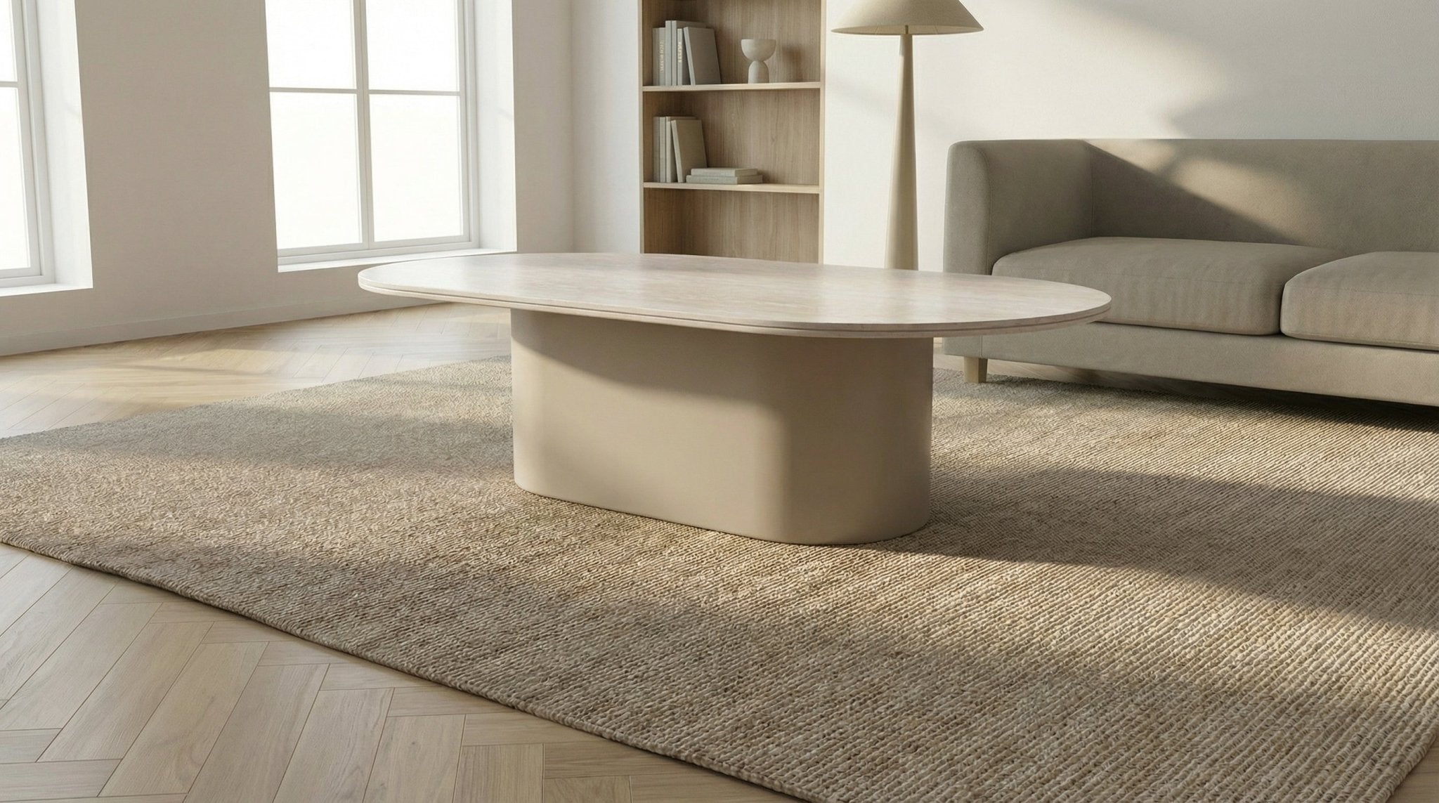 Table basse IZABEL ovale en céramique style contemporain - TRUST INDUSTRIE - 