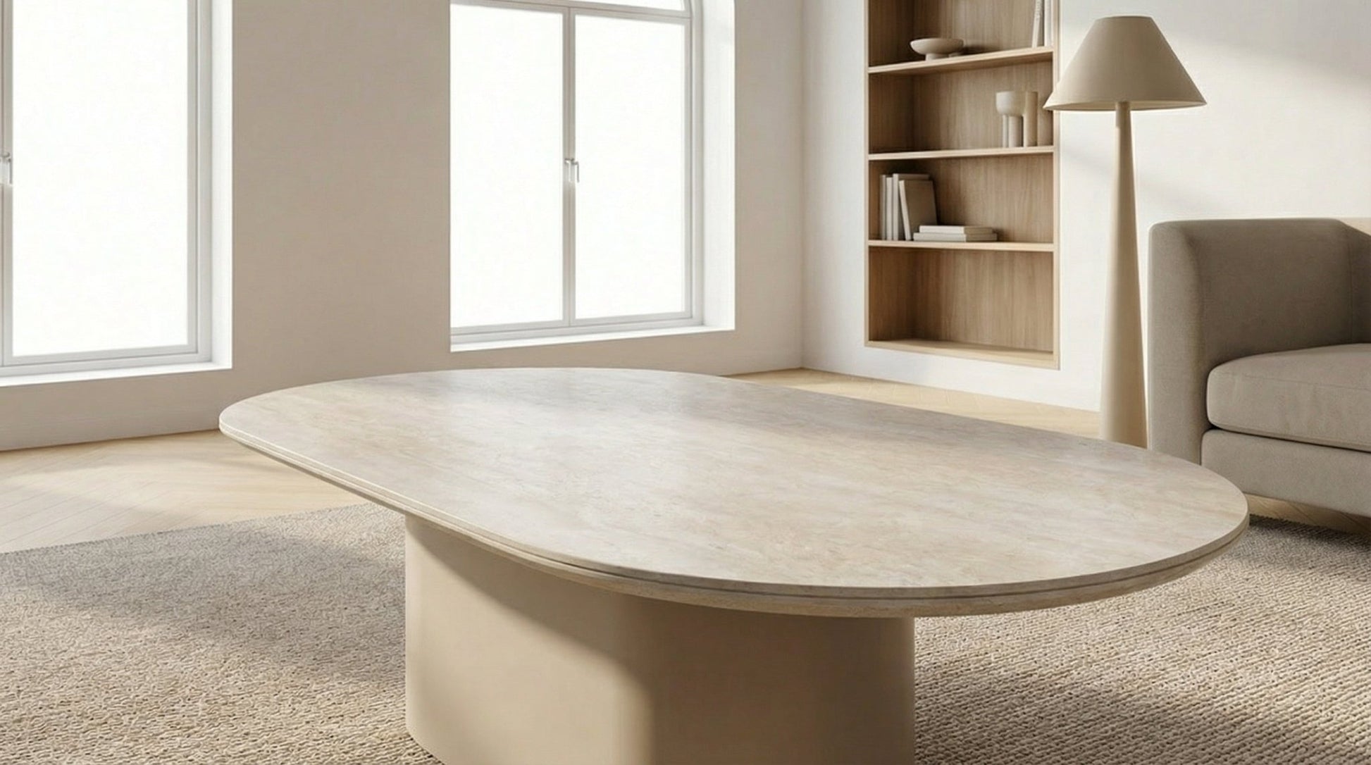 Table basse IZABEL ovale en céramique style contemporain - TRUST INDUSTRIE - 