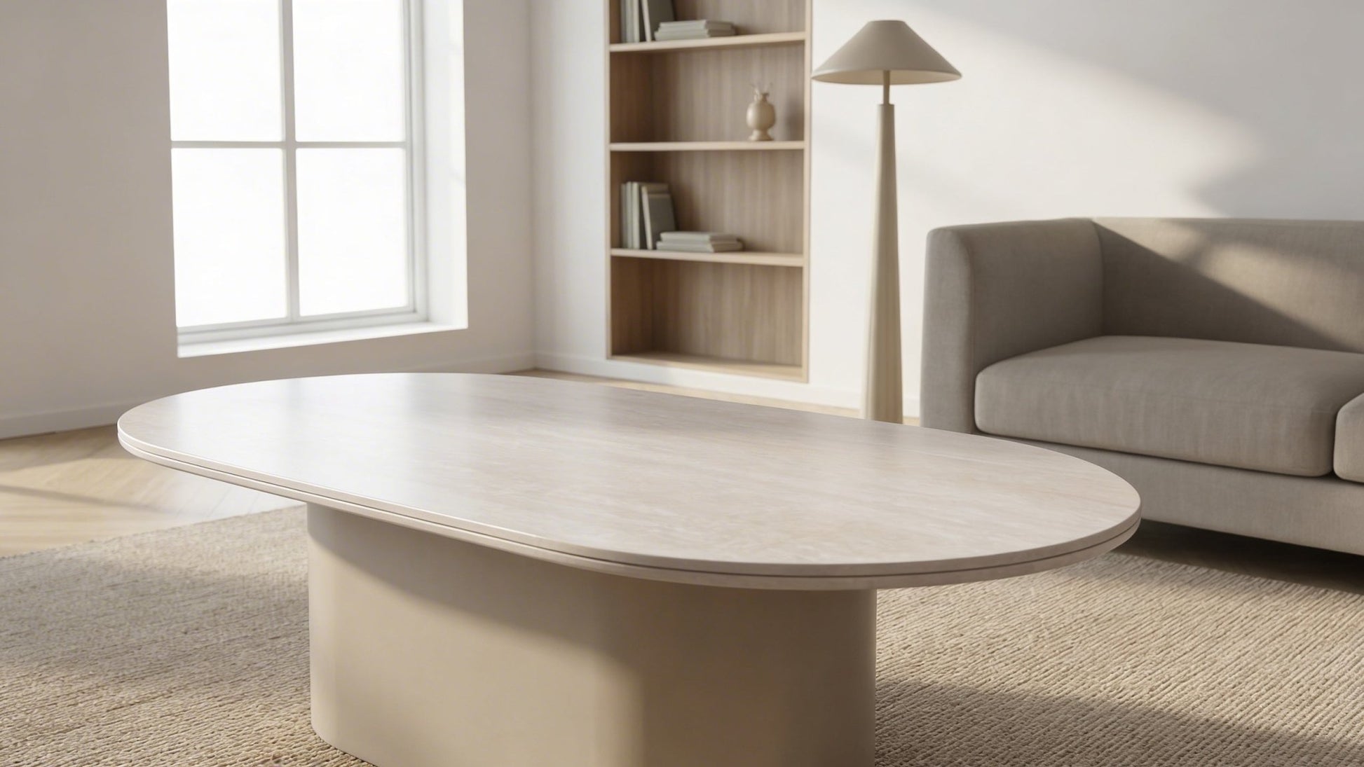 Table basse IZABEL ovale en céramique style contemporain - TRUST INDUSTRIE - 