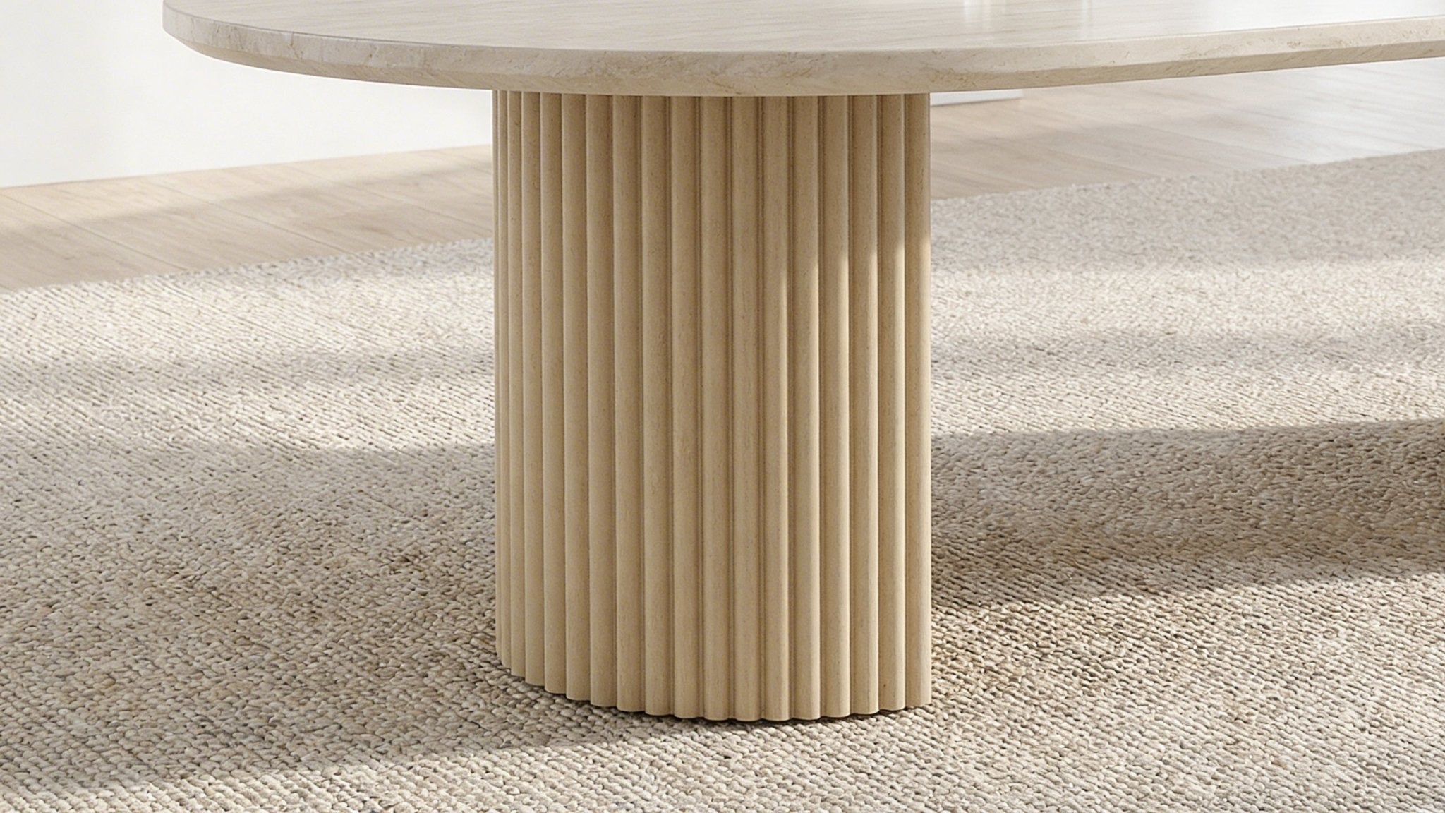 Table basse ovale CALYPSO avec plateau céramique design - TRUST INDUSTRIE - Bois noyer - 