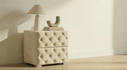 Table de chevet CAPITONNÉ en velours - TRUST INDUSTRIE - beige