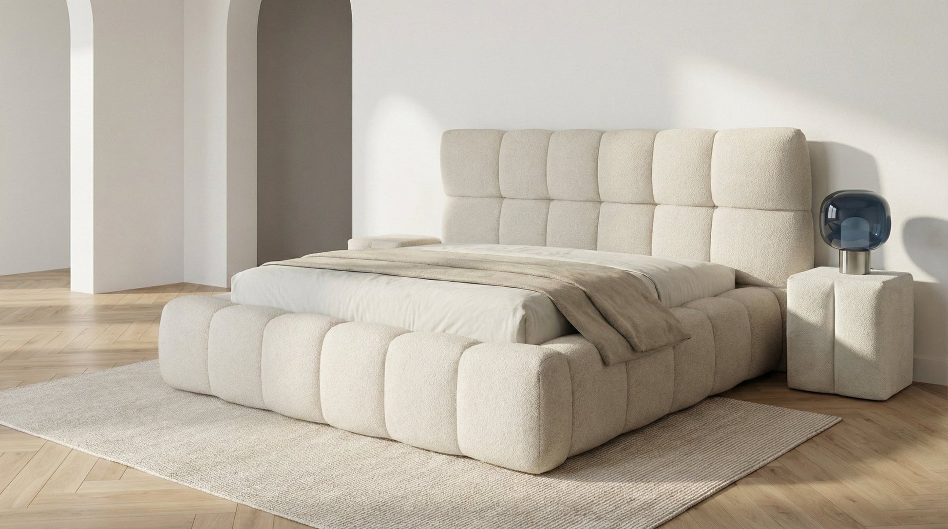 Table de chevet SALVADOR en tissu - TRUST INDUSTRIE - 