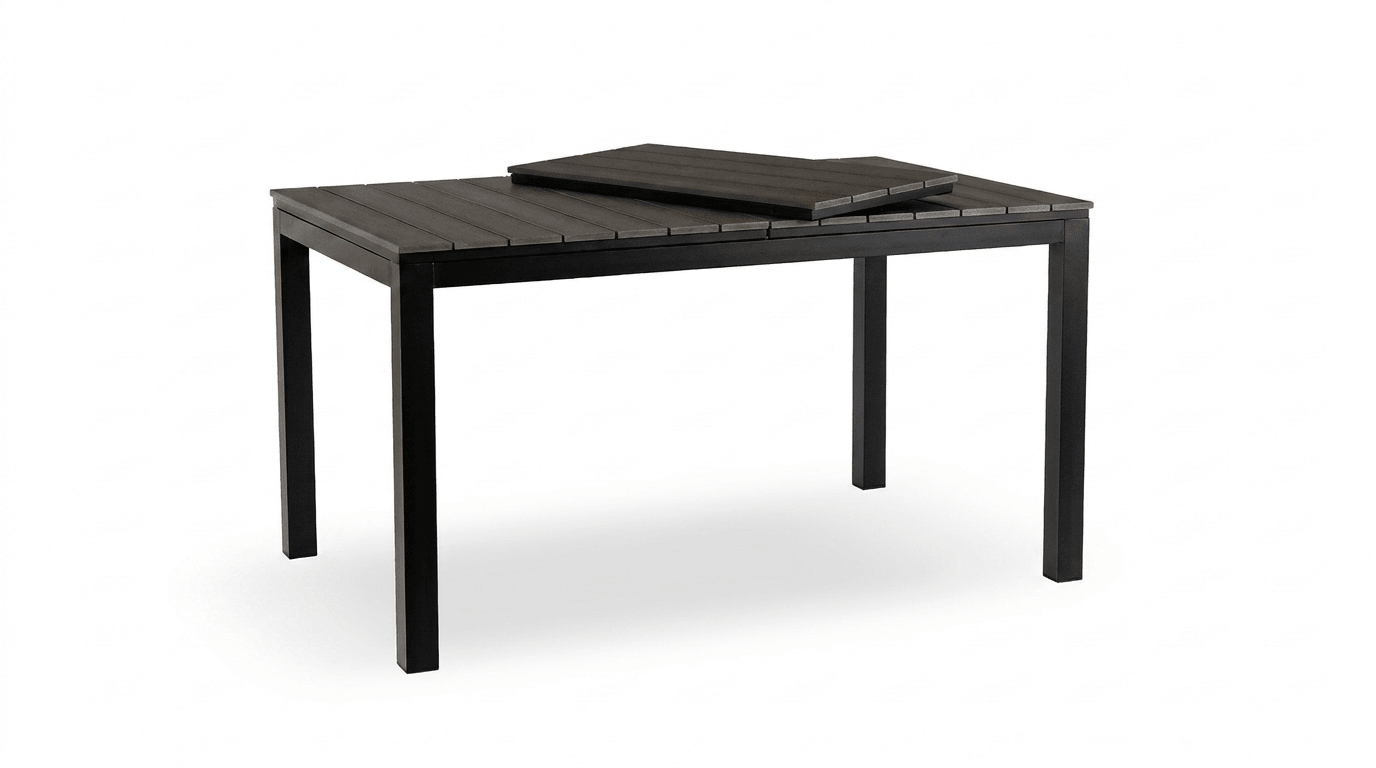 Table de jardin ARGOS extensible en métal et composite - TRUST INDUSTRIE - Chêne - 140–180 cm - 
