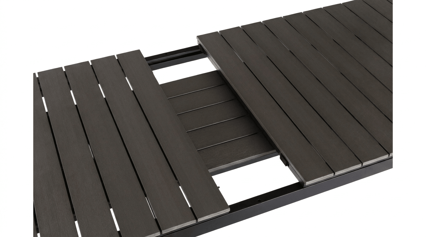 Table de jardin ARGOS extensible en métal et composite - TRUST INDUSTRIE - Chêne - 140–180 cm - 