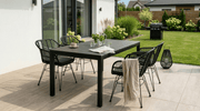 Table de jardin ARGOS extensible en métal et composite - TRUST INDUSTRIE - Chêne - 140–180 cm - 