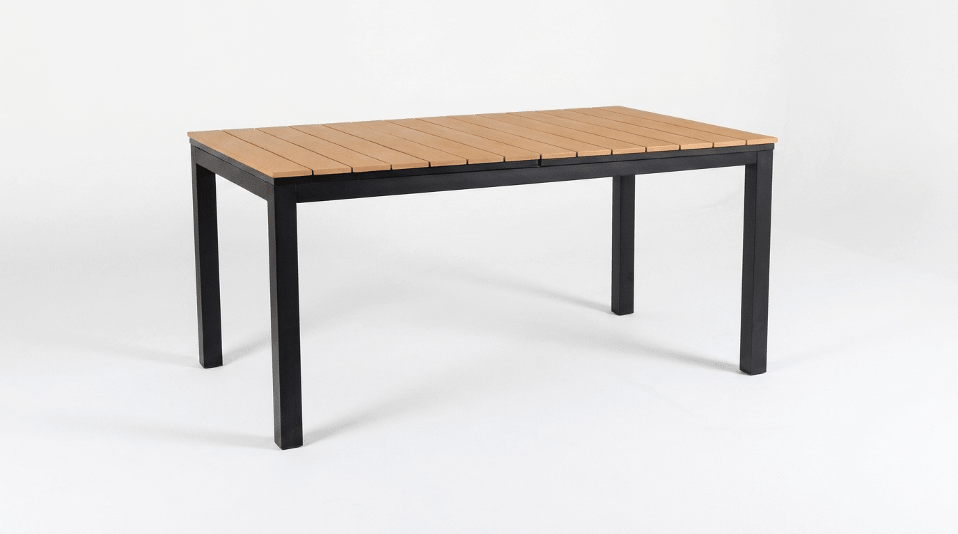 Table de jardin ARGOS extensible en métal et composite - TRUST INDUSTRIE - Chêne - 140–180 cm - 