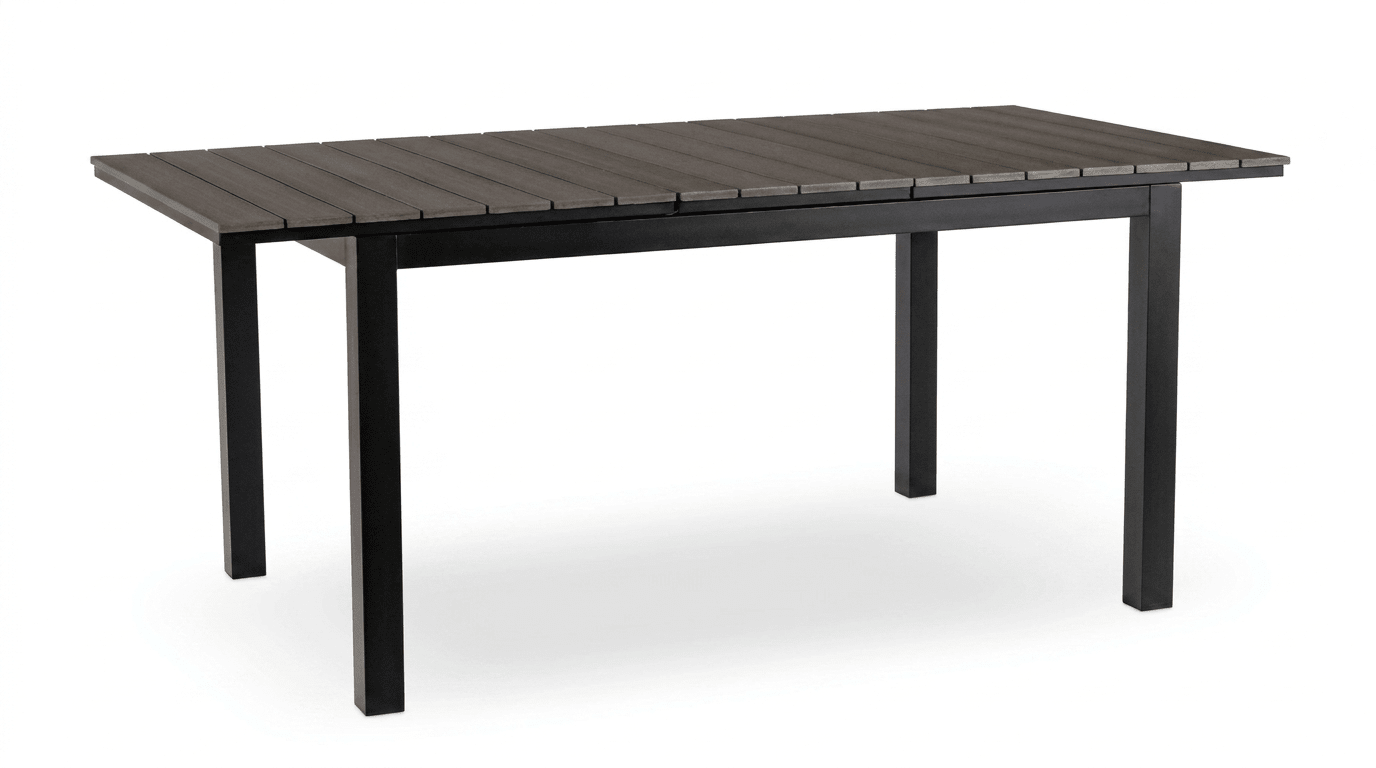 Table de jardin ARGOS extensible en métal et composite - TRUST INDUSTRIE - Chêne - 140–180 cm - 