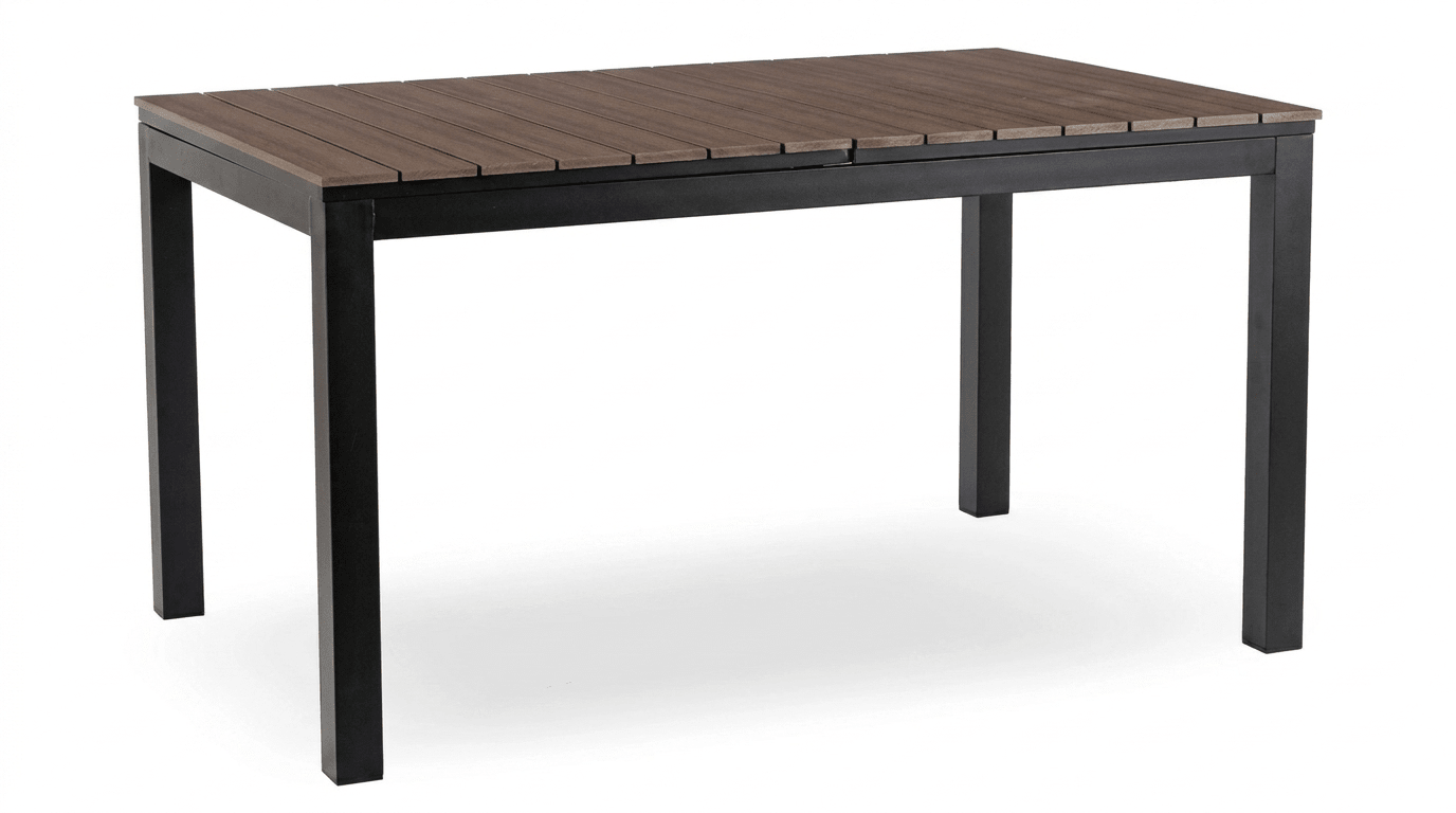 Table de jardin ARGOS extensible en métal et composite - TRUST INDUSTRIE - Chêne - 140–180 cm - 