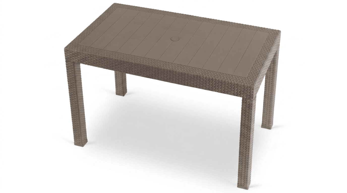 Table de jardin FARGO en technorattan marron – 120 cm - TRUST INDUSTRIE - 
