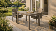 Table de jardin FARGO en technorattan marron – 120 cm - TRUST INDUSTRIE - 