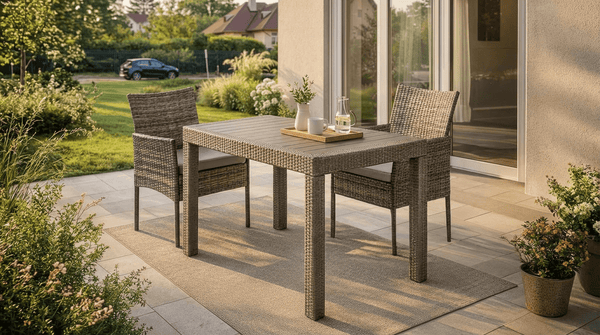 Table de jardin FARGO en technorattan marron – 120 cm - TRUST INDUSTRIE - 