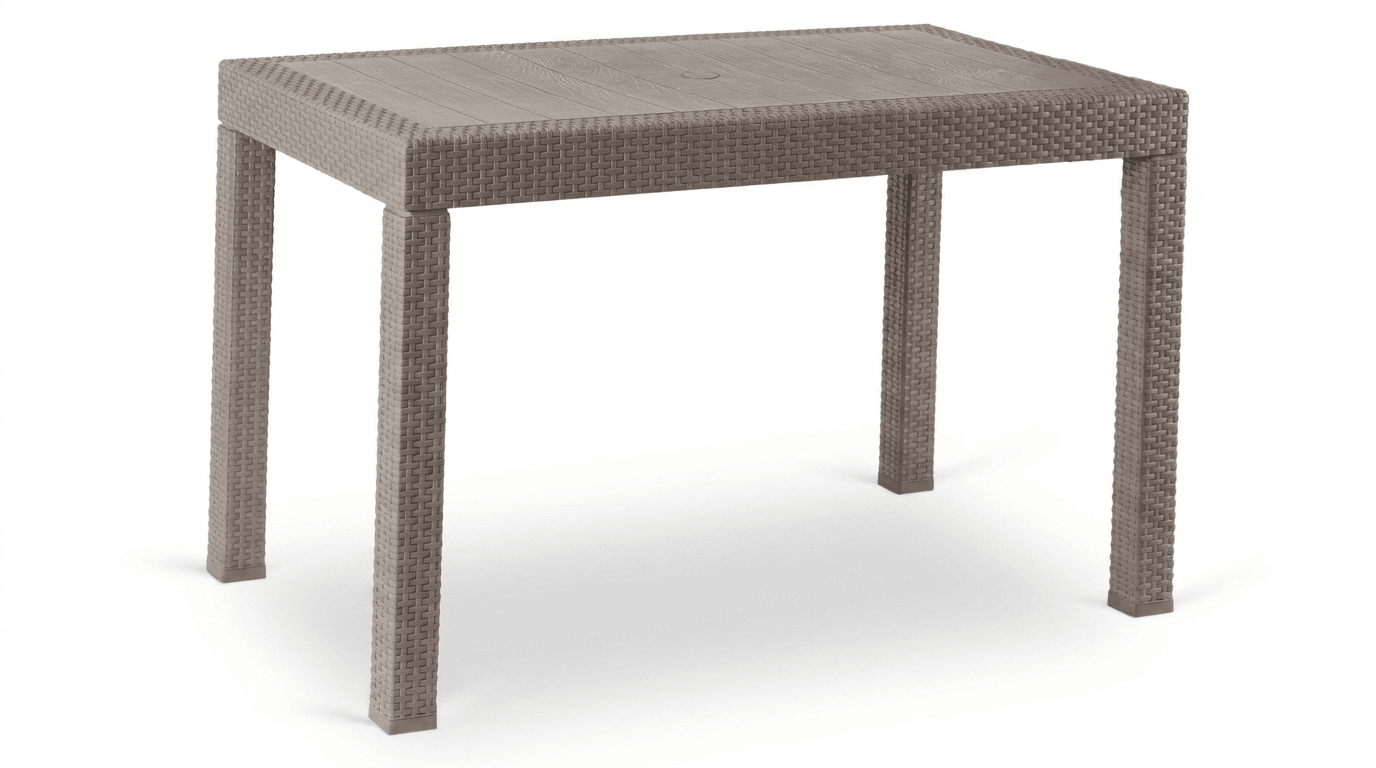 Table de jardin FARGO en technorattan marron – 120 cm - TRUST INDUSTRIE - 