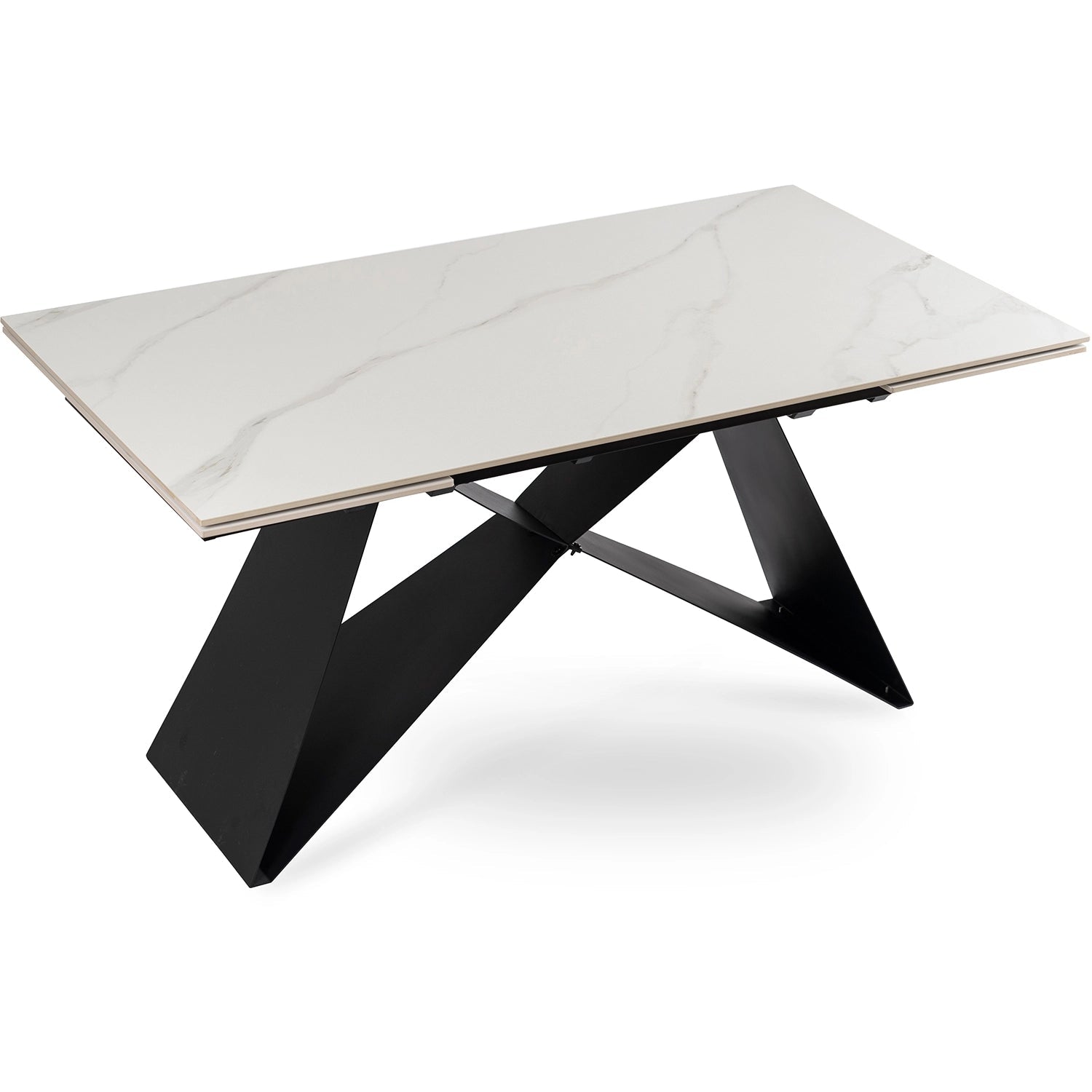Table extensible céramique marbre 160 - 240 cm - TRUST INDUSTRIE - Marbré blanc - 