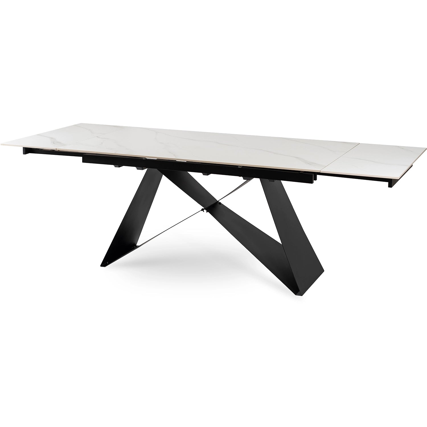 Table extensible céramique marbre 160 - 240 cm - TRUST INDUSTRIE - Marbré blanc - 
